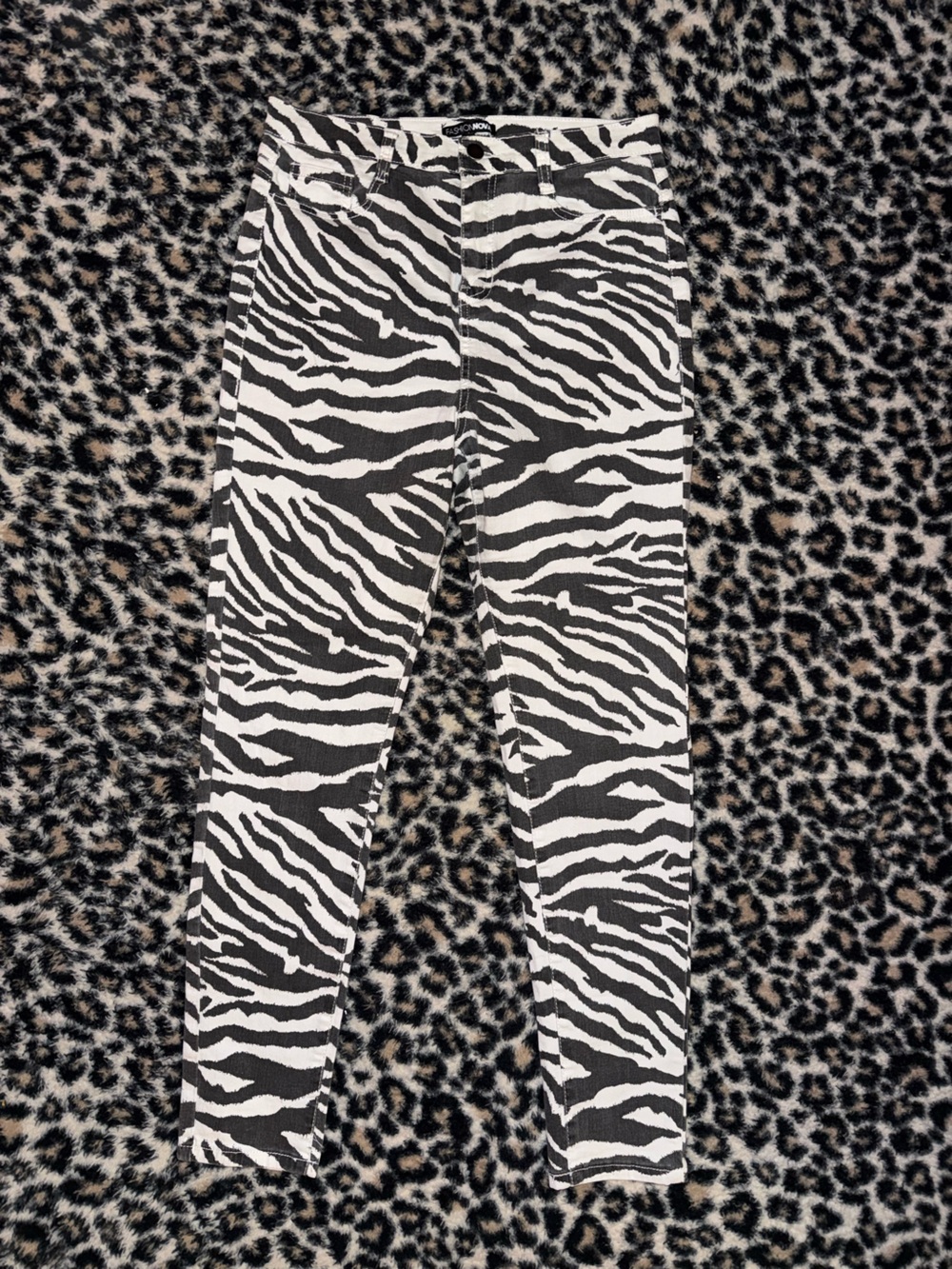 Fashion nova zebra print jeans